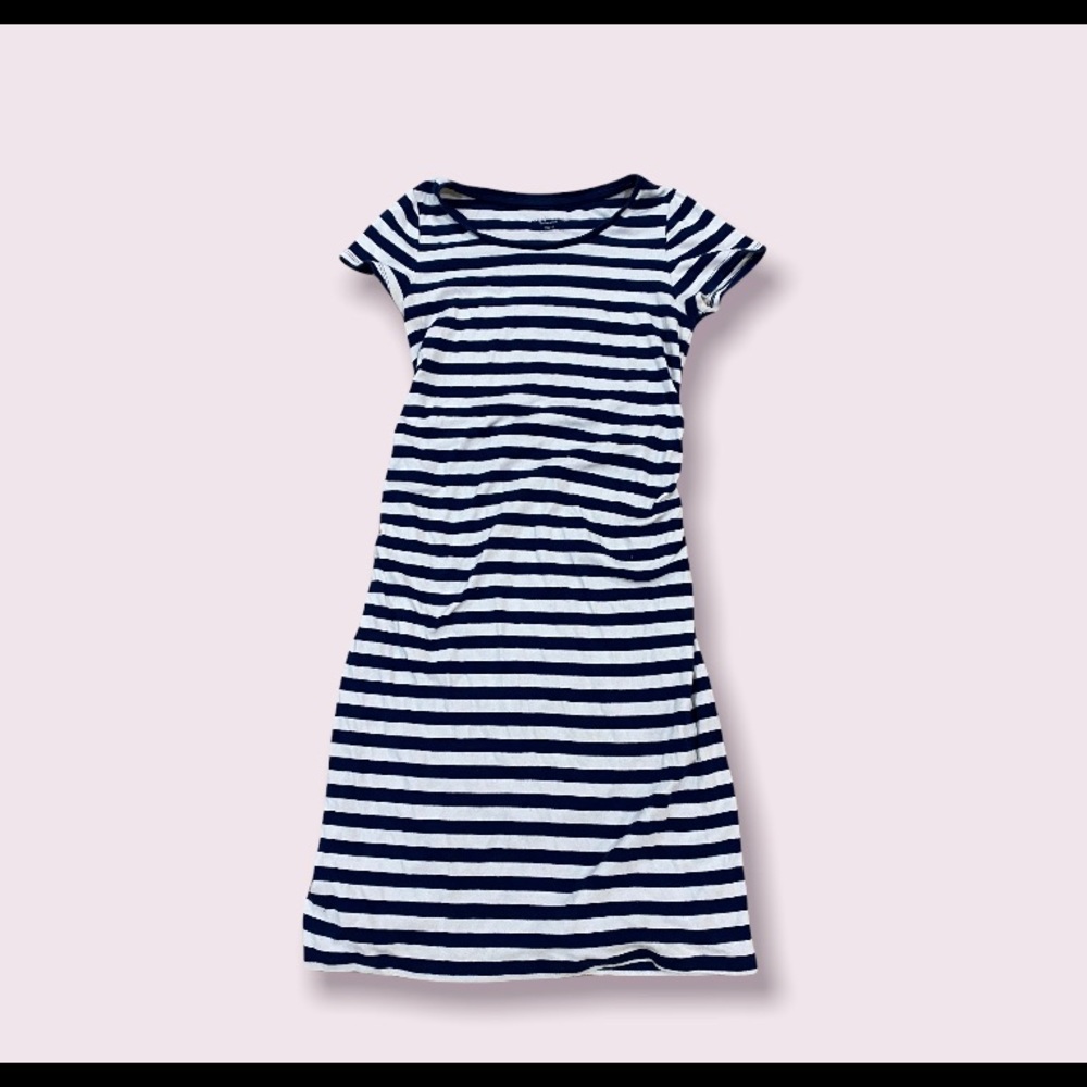 Striped Navy Blue Maternity Dress
